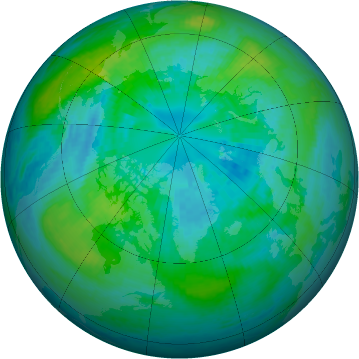 Arctic ozone map for 04 October 2001